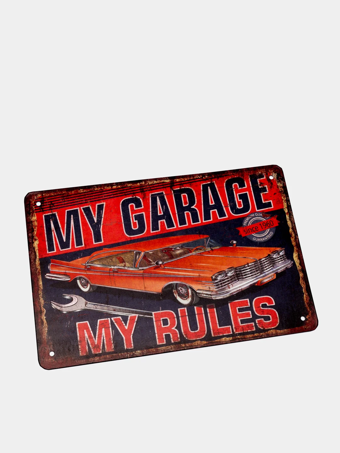 Вишнёвый винтажные жестяные таблички "Garage"