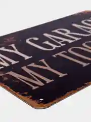 Вишнёвый винтажные жестяные таблички "Garage"