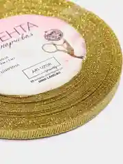 Зеленый лента парчовая с блеском для украшения подарков