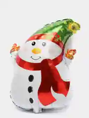 Белый новогодний фольгированный воздушный шар