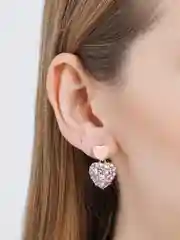 Элегантные женские серьги "Розовое сердце"