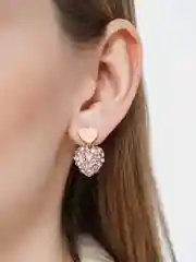 Элегантные женские серьги "Розовое сердце"