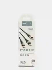 Золотой кабель зарядный HOCO X26 до 3А для iPhone и Android