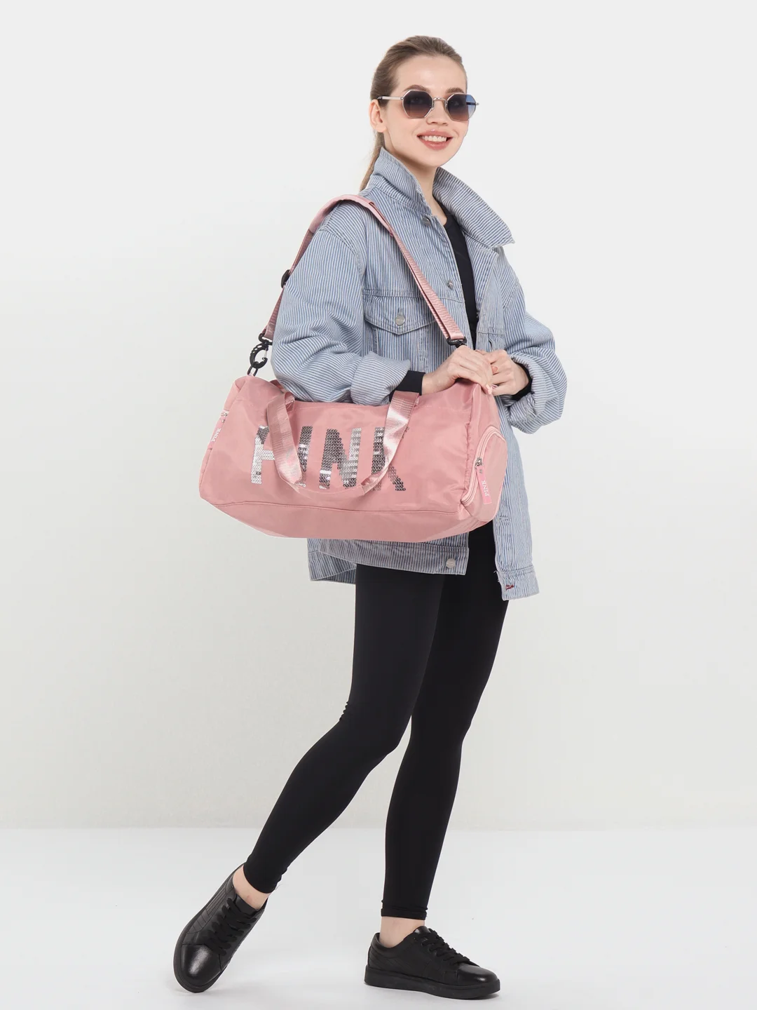 Розовый сумка спортивная женская Pink  для фитнеса