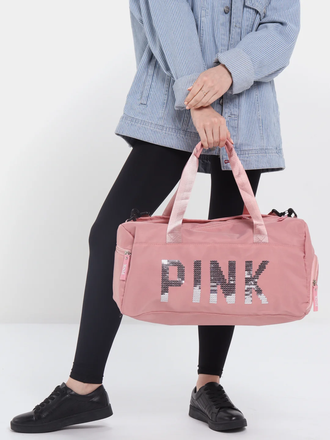 Розовый сумка спортивная женская Pink  для фитнеса