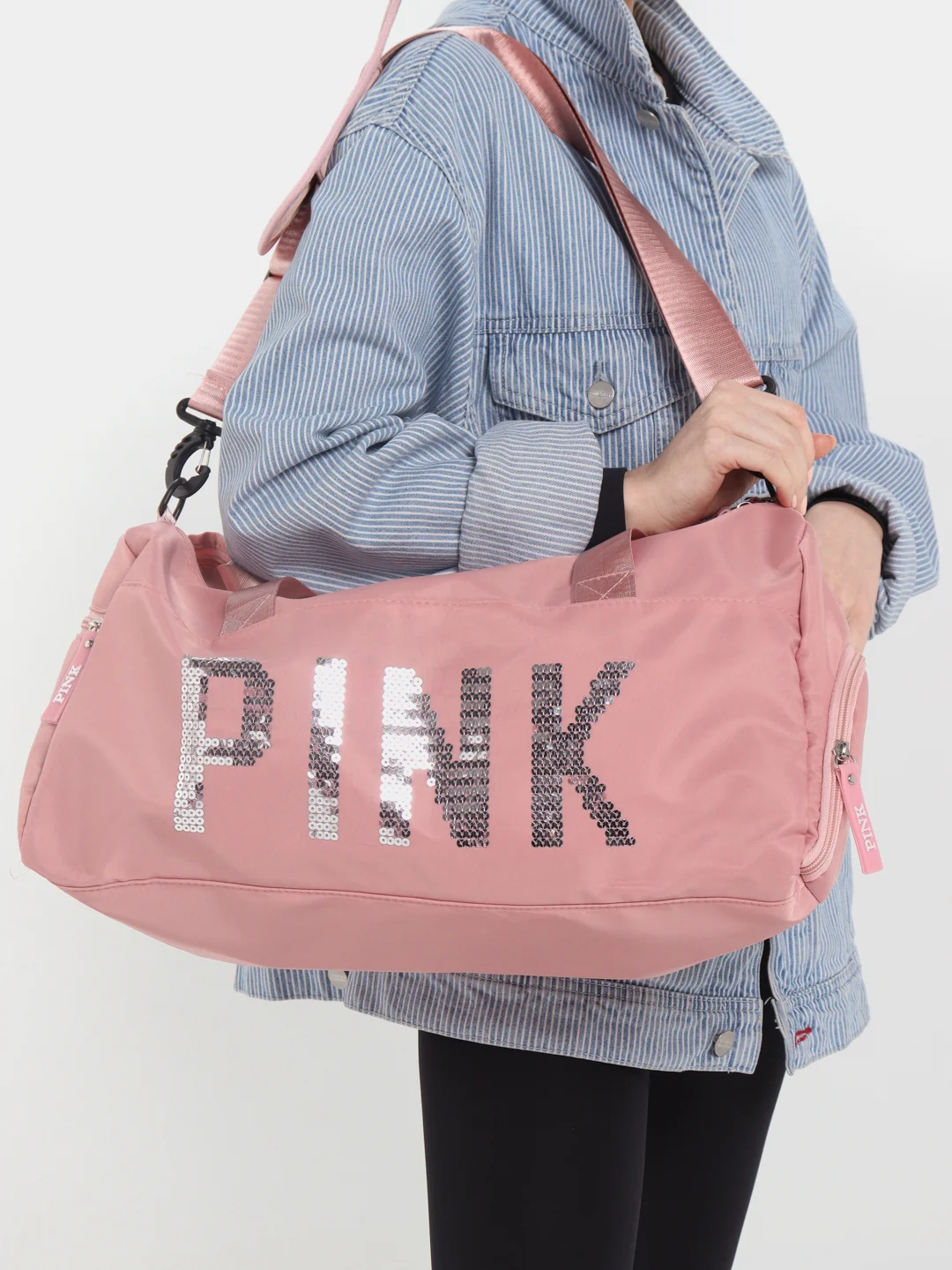 Розовый сумка спортивная женская Pink  для фитнеса