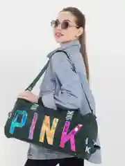 Зеленый сумка спортивная, для фитнеса, PINK