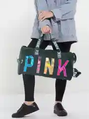 Зеленый сумка спортивная, для фитнеса, PINK