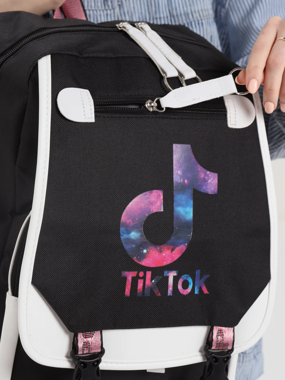 Угольный рюкзак женский "Тik-Tok"