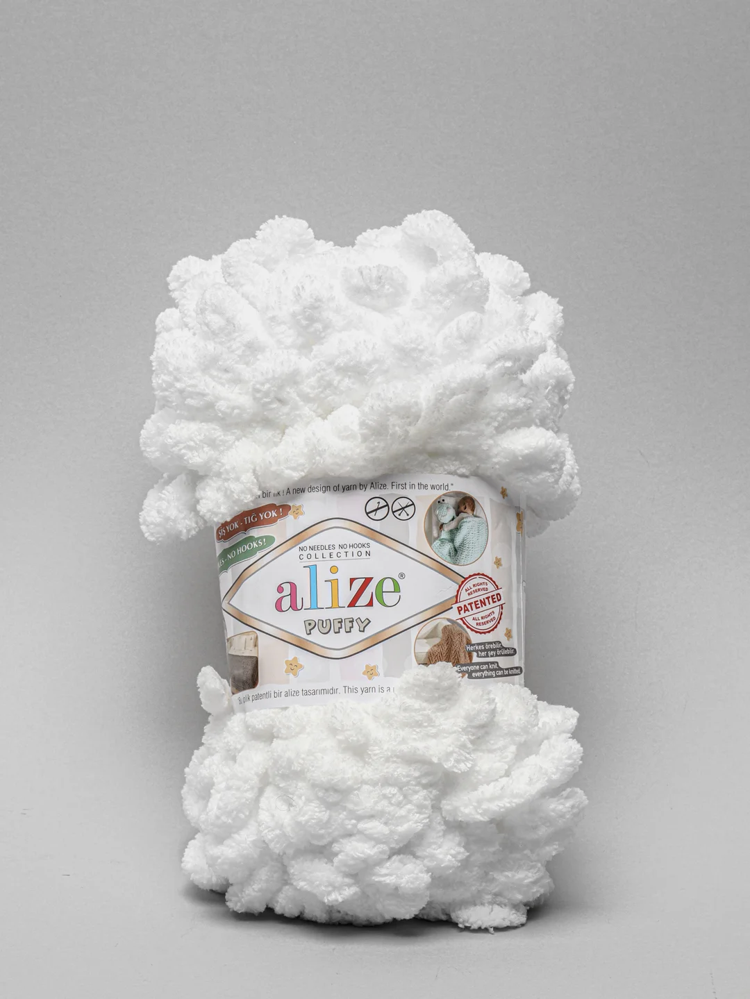 Белый пряжа Alize Puffy
