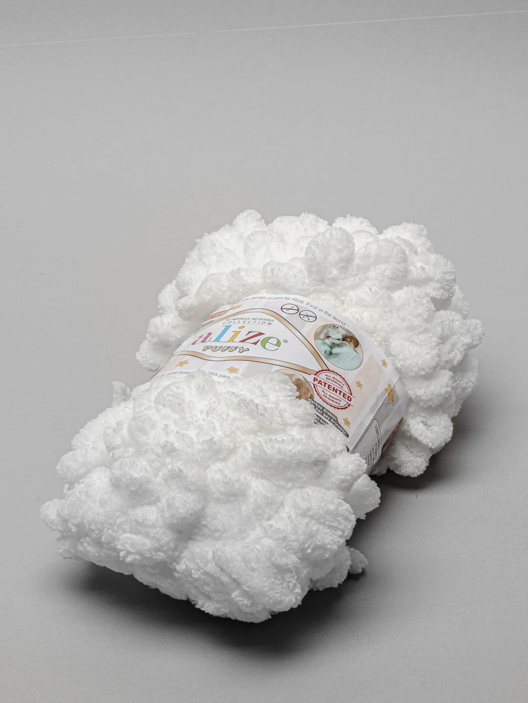 Белый пряжа Alize Puffy