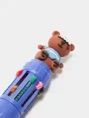Голубой ручка многоцветная, шариковая, "Мишка", 10 цветов