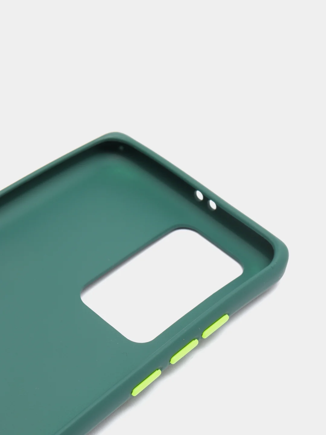 Тёмно-зелёный чехол Huawei P40 Pro, Хуавей П40 Про силиконовый с цветными кнопками