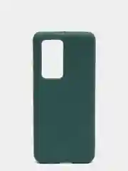 Тёмно-зелёный чехол Huawei P40 Pro, Хуавей П40 Про силиконовый с цветными кнопками