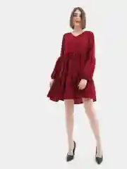 Бордовый платье "Кокетка"
