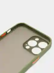Лесной зеленый чехол матовый полупрозрачный с цветными кнопками для iPhone 13 Pro Max