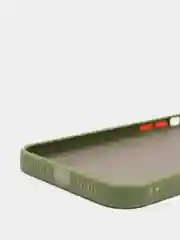 Лесной зеленый чехол матовый полупрозрачный с цветными кнопками для iPhone 13 Pro Max