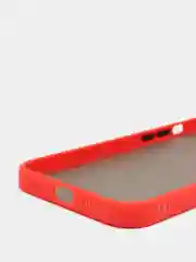 Красный чехол матовый полупрозрачный с цветными кнопками для iPhone 13 Pro Max