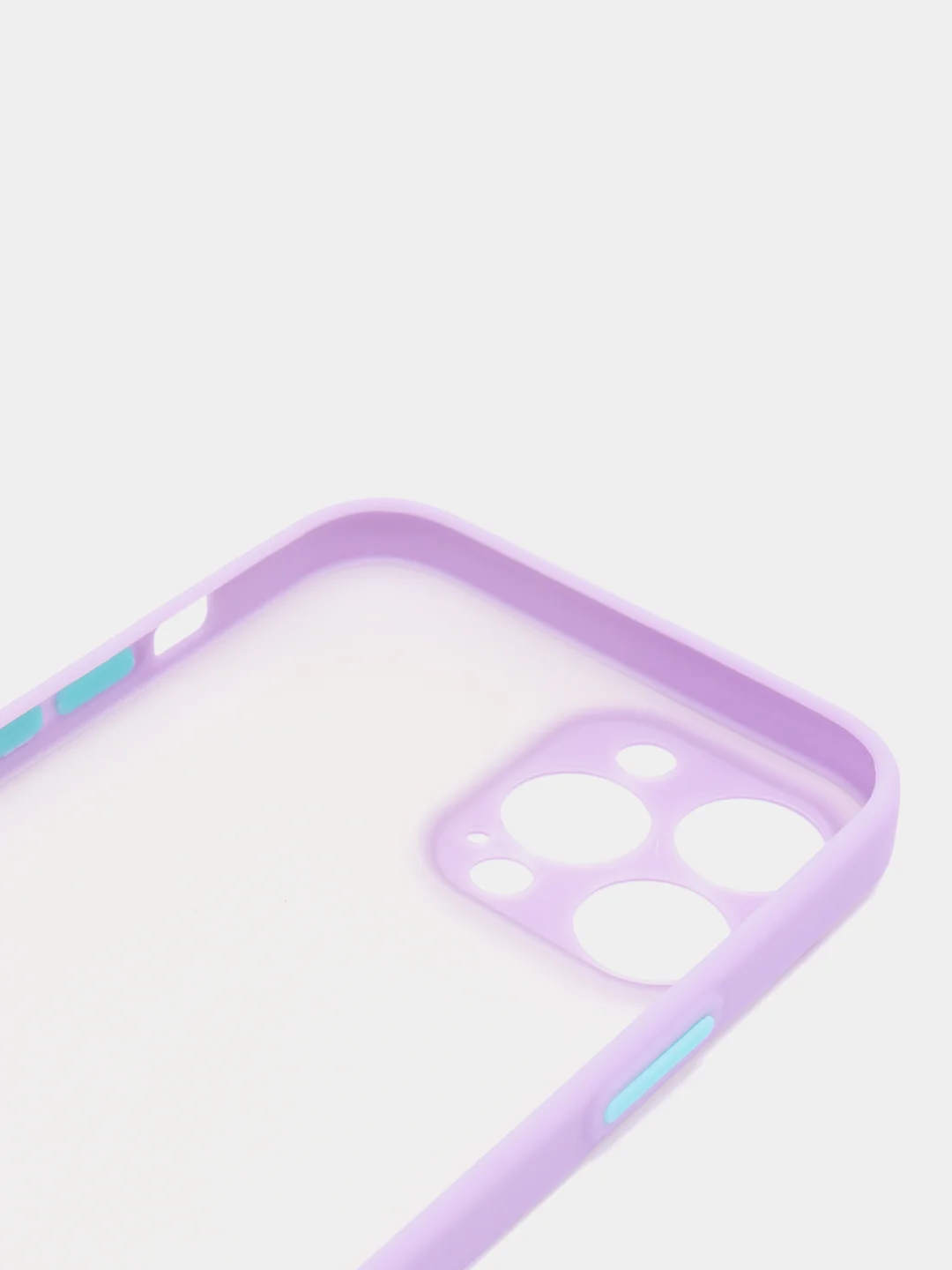 Лавандовый чехол матовый полупрозрачный с цветными кнопками для iPhone 13 Pro Max