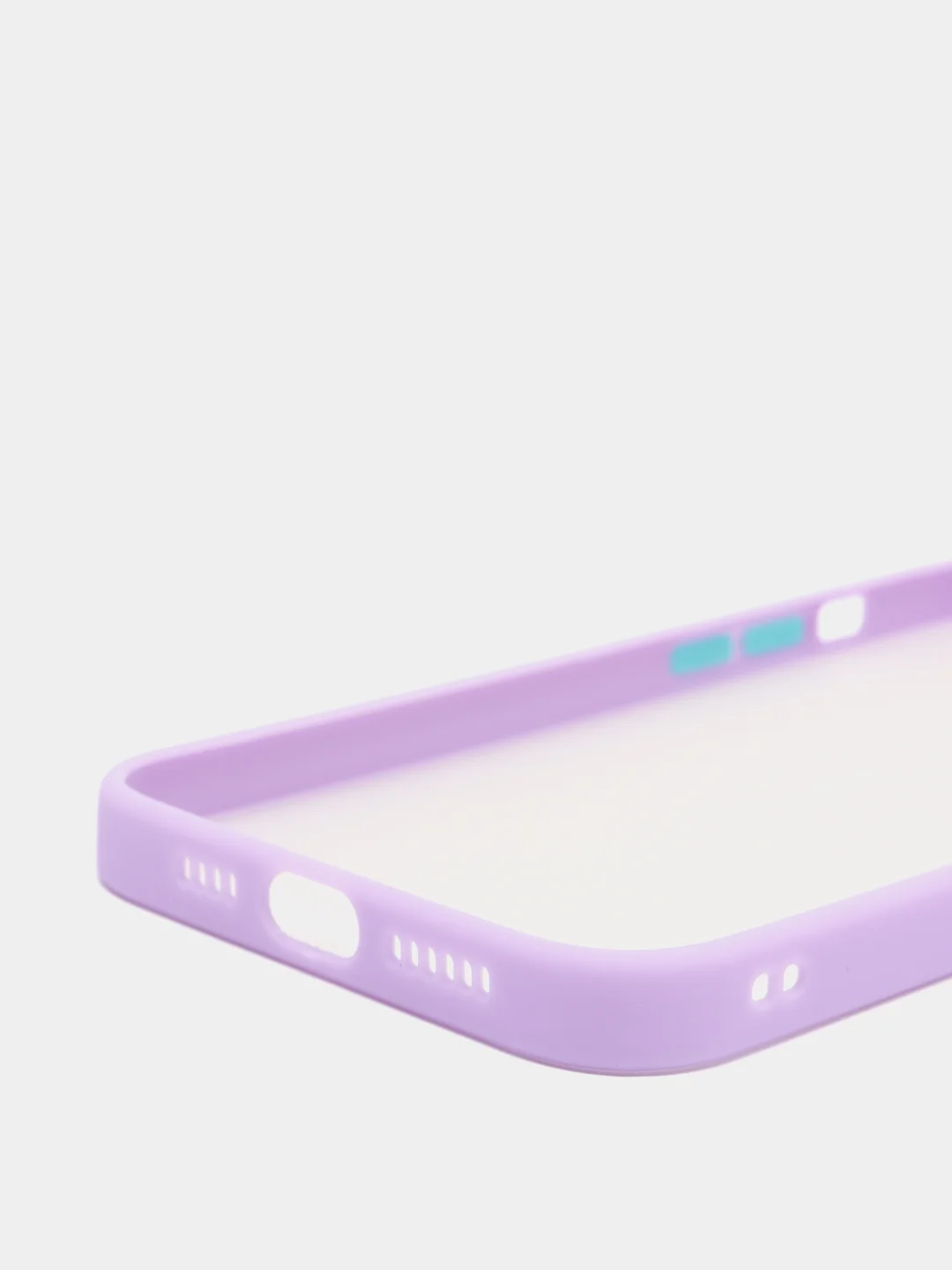 Лавандовый чехол матовый полупрозрачный с цветными кнопками для iPhone 13 Pro Max