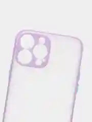 Лавандовый чехол матовый полупрозрачный с цветными кнопками для iPhone 13 Pro Max