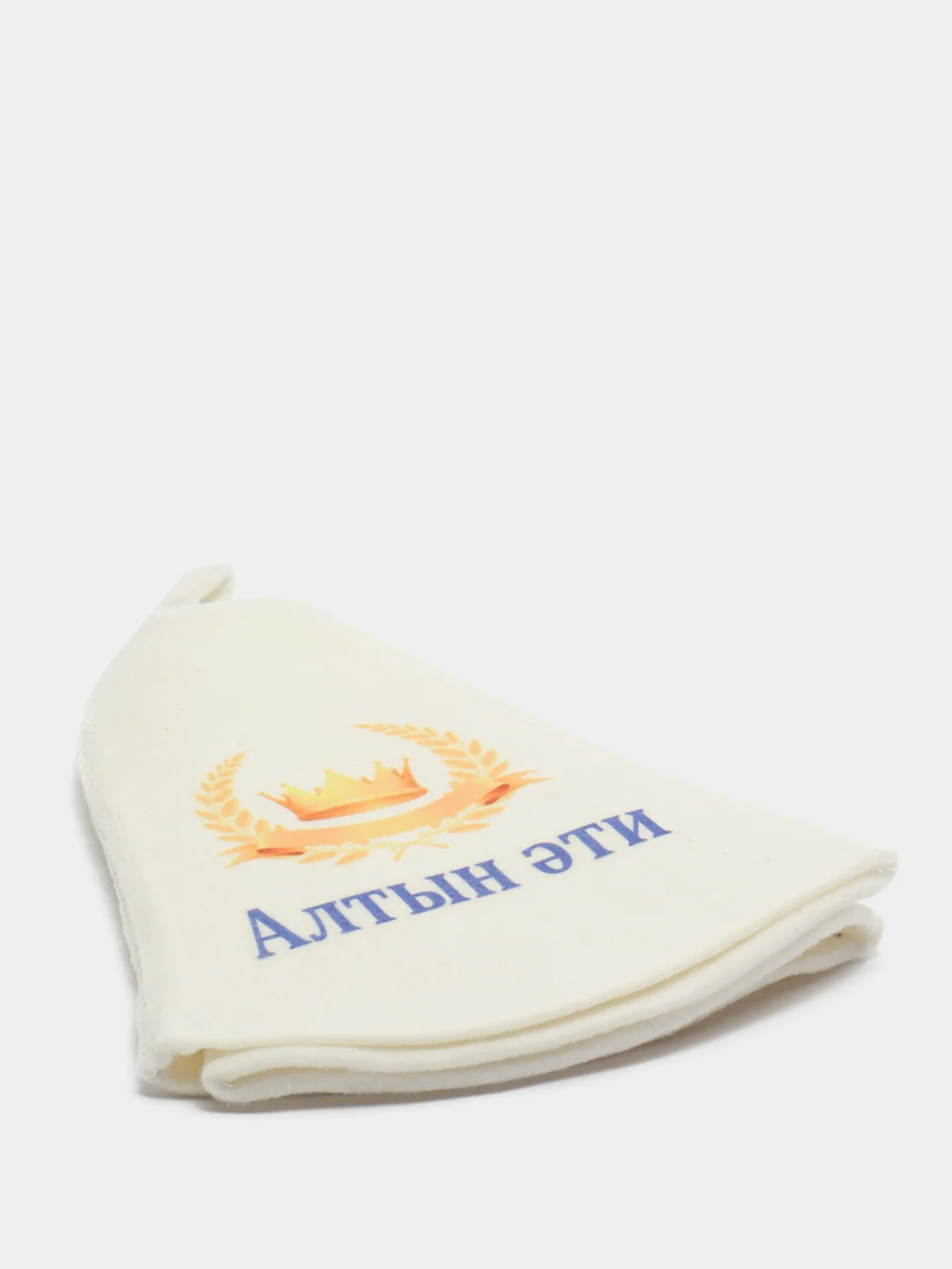 Банная шапка с надписью "Алтын эти"