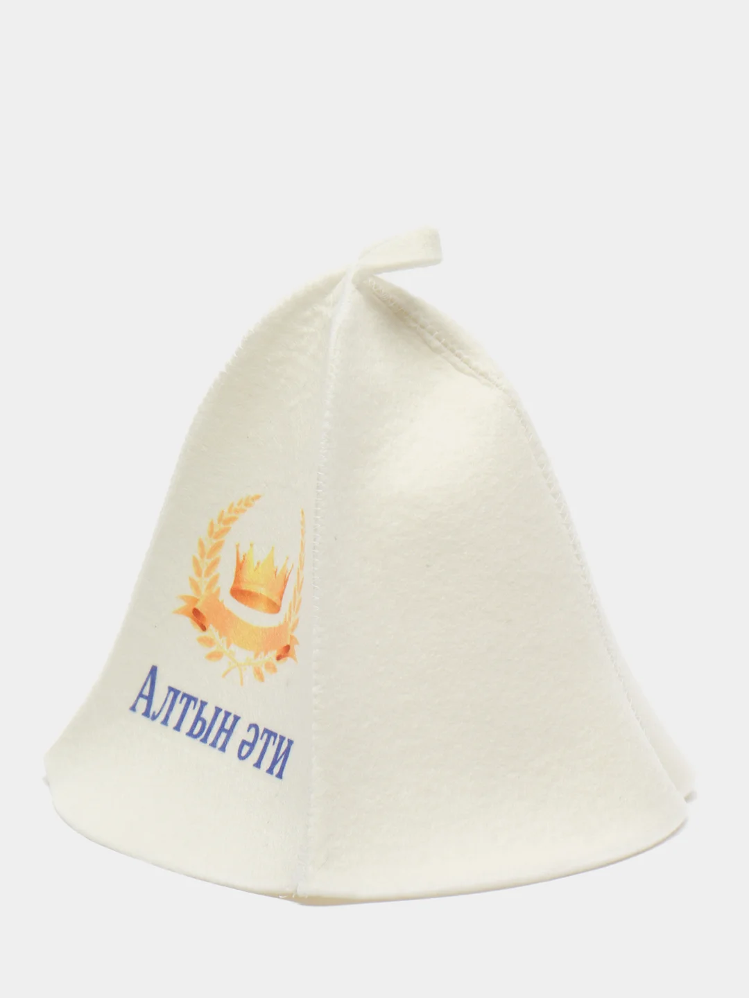 Банная шапка с надписью "Алтын эти"
