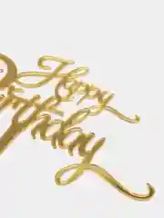 Золотой топпер для торта Happy Birthday