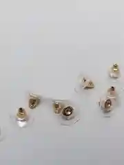 Заглушки силиконовые с металлической втулкой, набор из 5 пар, цвет золото