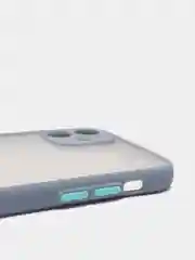 Синий меланж iphone 11, Айфон 11 чехол матовый с цветными кнопками