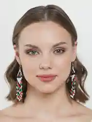 Алый серьги ручной работы