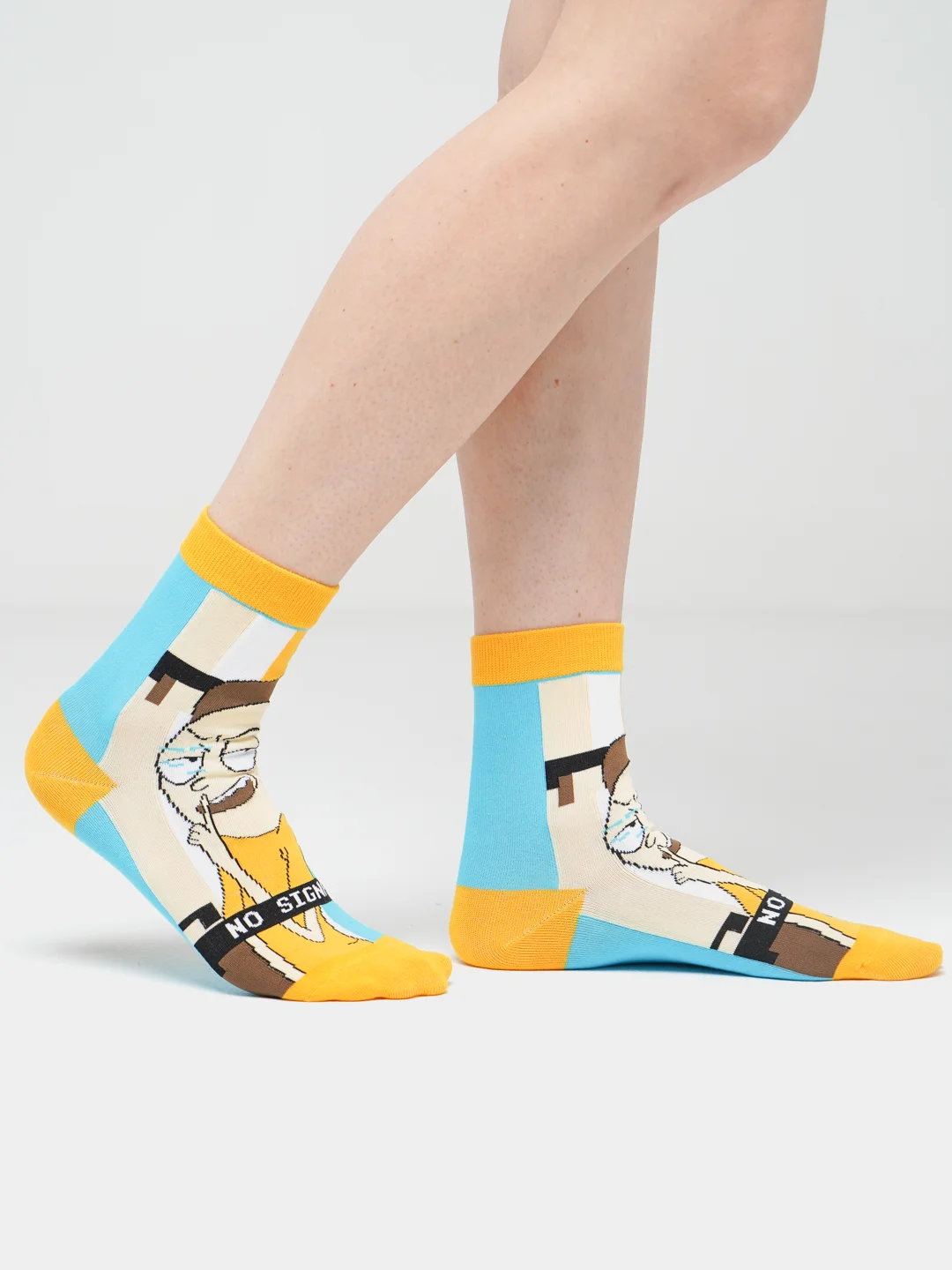 Горчичный носки Rick and Morty (Рик и Морти), унисекс