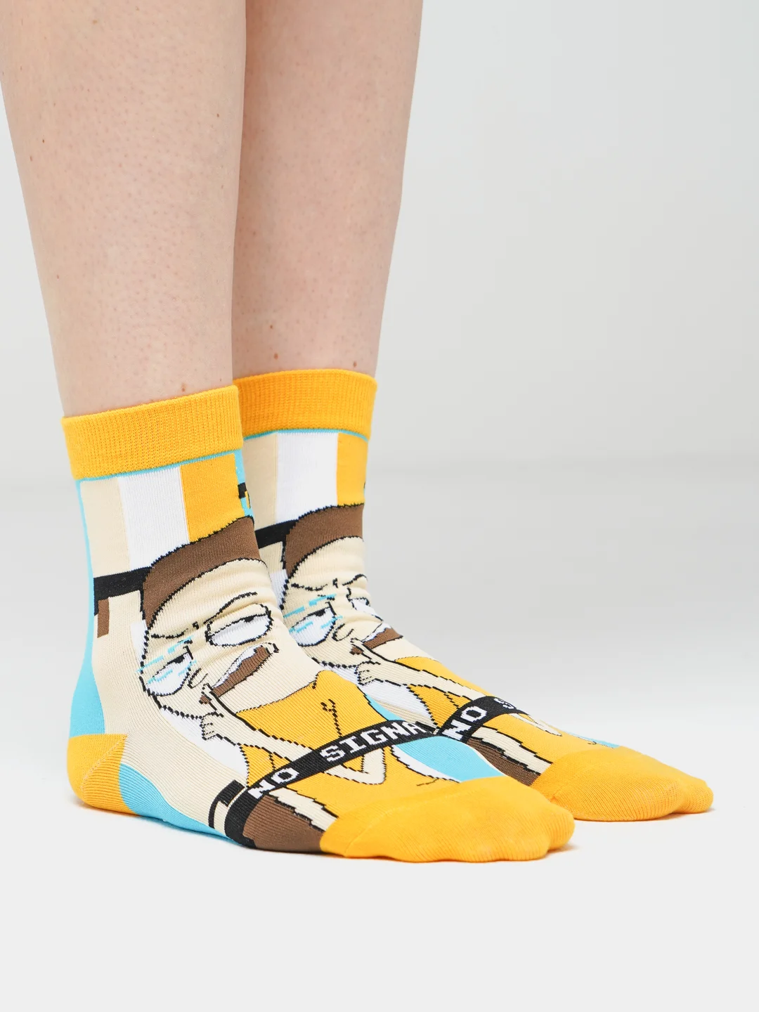 Горчичный носки Rick and Morty (Рик и Морти), унисекс