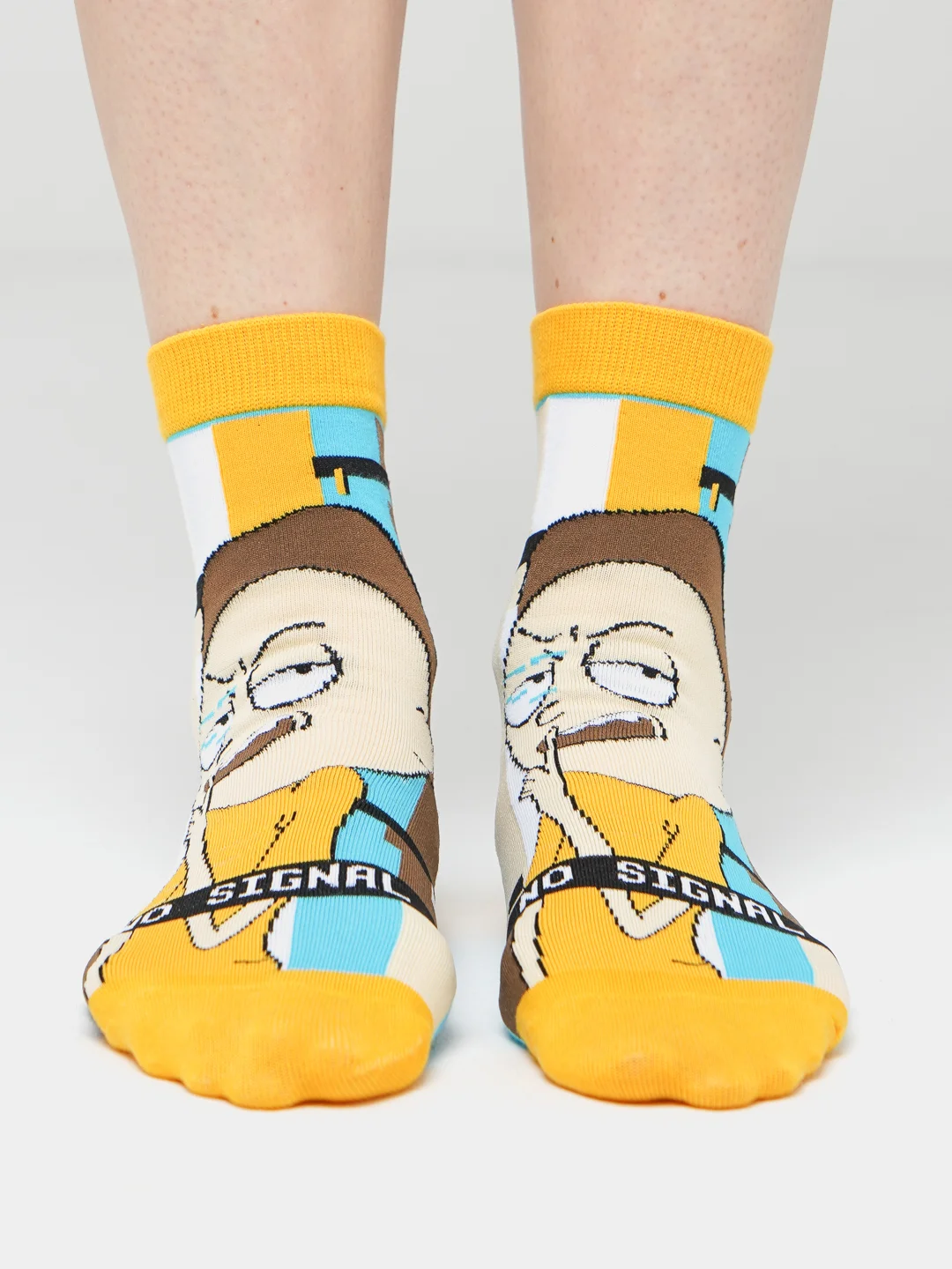 Горчичный носки Rick and Morty (Рик и Морти), унисекс