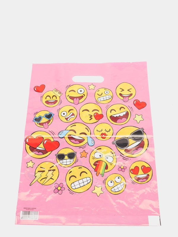 Пакет подарочный с принтом "Emoji" (Смайлики), 31х40 см, 60 мкм