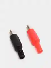 Разъем RCA штекер тюльпан пластик 2шт (красный + черный)