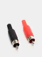 Разъем RCA штекер тюльпан пластик 2шт (красный + черный)