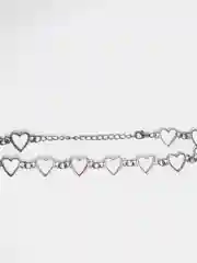 Черный чокер цепочка на шею женская с звеньями в виде сердечек "Hearts", чокер женский в 3 цветах