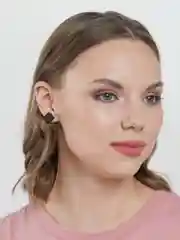 Черный серьги гвоздики из дерева