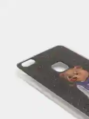 Угольный чехол Huawei P10 Lite / Nova Lite силиконовый с рисунком, блестками и усиленными углами