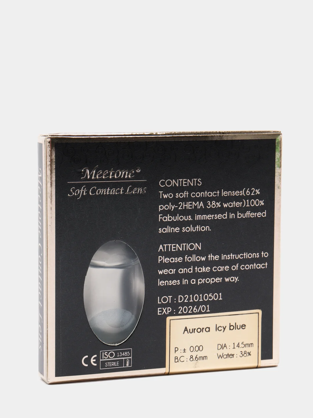 Цветные контактные линзы Aurora Icy Blue, голубые
