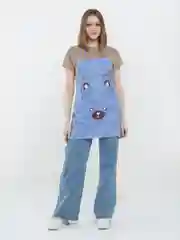 Синий фартук кухонный