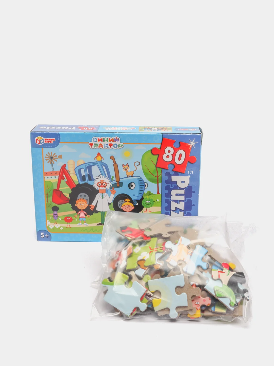 Пазл классический Синий трактор  80 деталей