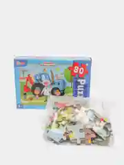 Пазл классический Синий трактор  80 деталей