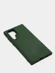 Зеленый чехол с бархатом внутри для Samsung S22 ULTRA