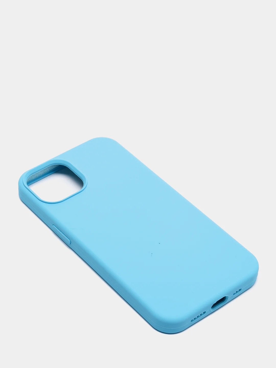 Голубой чехол не пачкающийся, с бархатом внутри IPHONE 13
