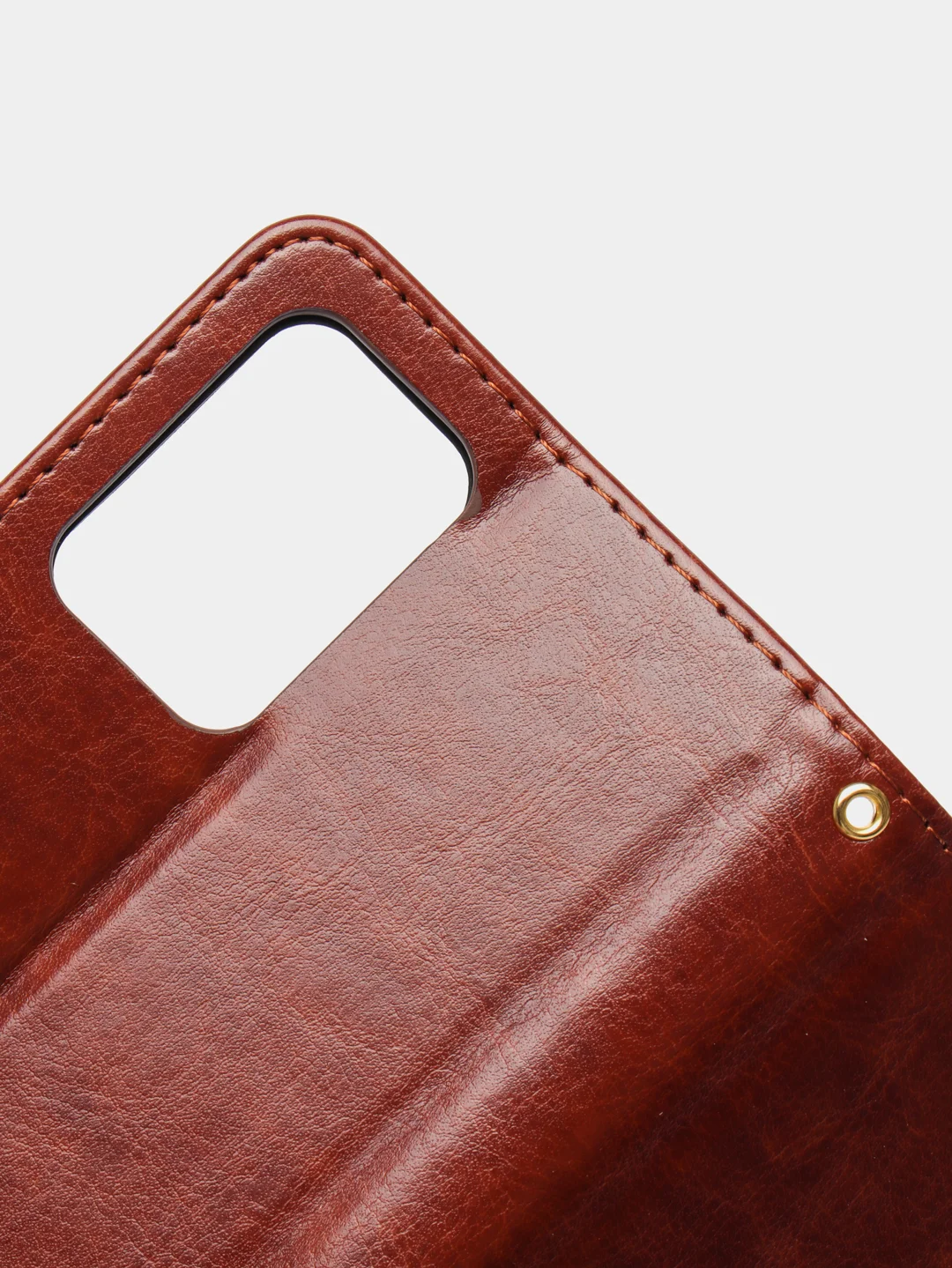 Коричневый кожаный PU чехол-книжка Xiaomi Redmi 10, 4G