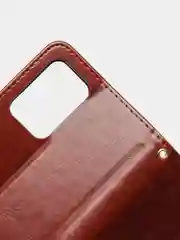Коричневый кожаный PU чехол-книжка Xiaomi Redmi 10, 4G