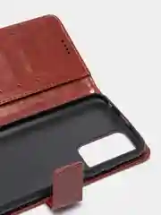 Коричневый кожаный PU чехол-книжка Xiaomi Redmi 10, 4G