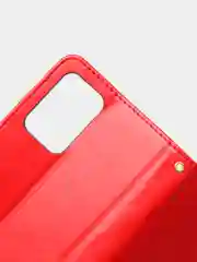 Алый кожаный PU чехол-книжка Xiaomi Redmi 10, 4G